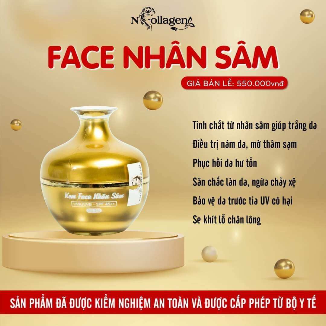 [HCM]Kem face Nhân Sâm Ncollagen(Tặng Kèm Sét Tẩy Tế Bào Chết)