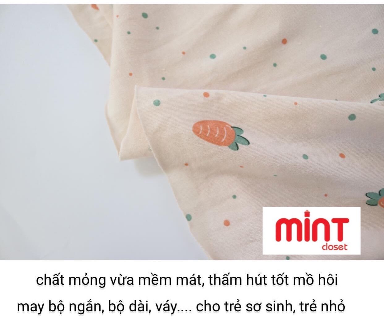 Vải cotton 2 chiều may đồ cho bé t02/22