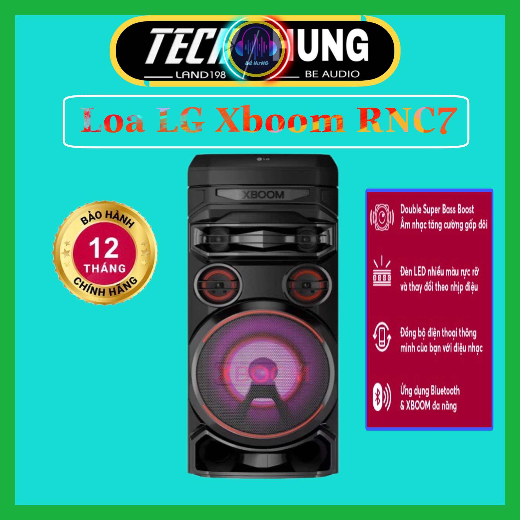 Trả Góp 0% Loa kéo karaoke Bluetooth LG XBOOM RNC7 500W Hàng Chính Hãng