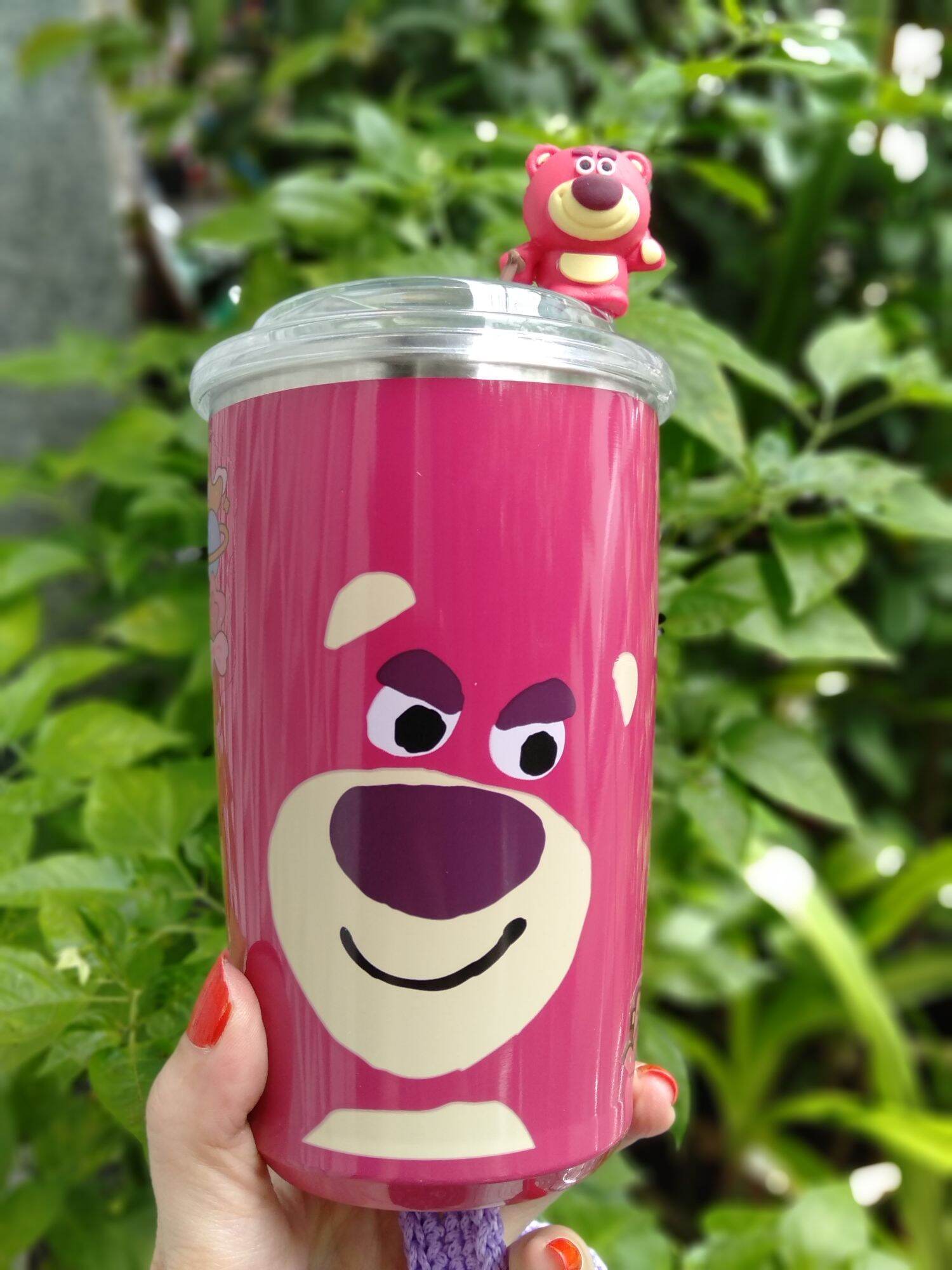 Túi vừa với ly gấu dâu