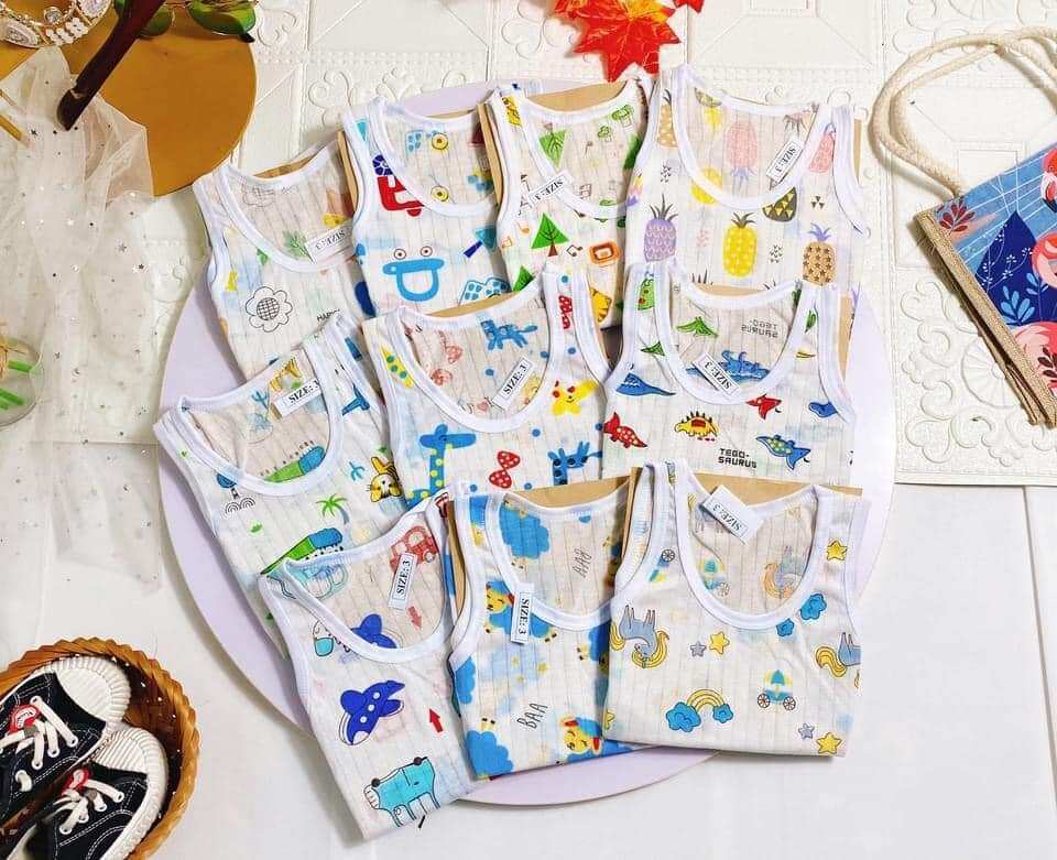 ( COMBO)2Bộ chỉ với 59k coton giấy cho bé trai bé gái