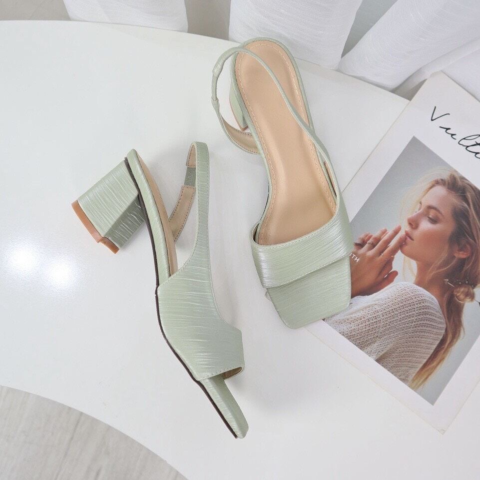Sandal quai hậu gót cao 5P êm chân