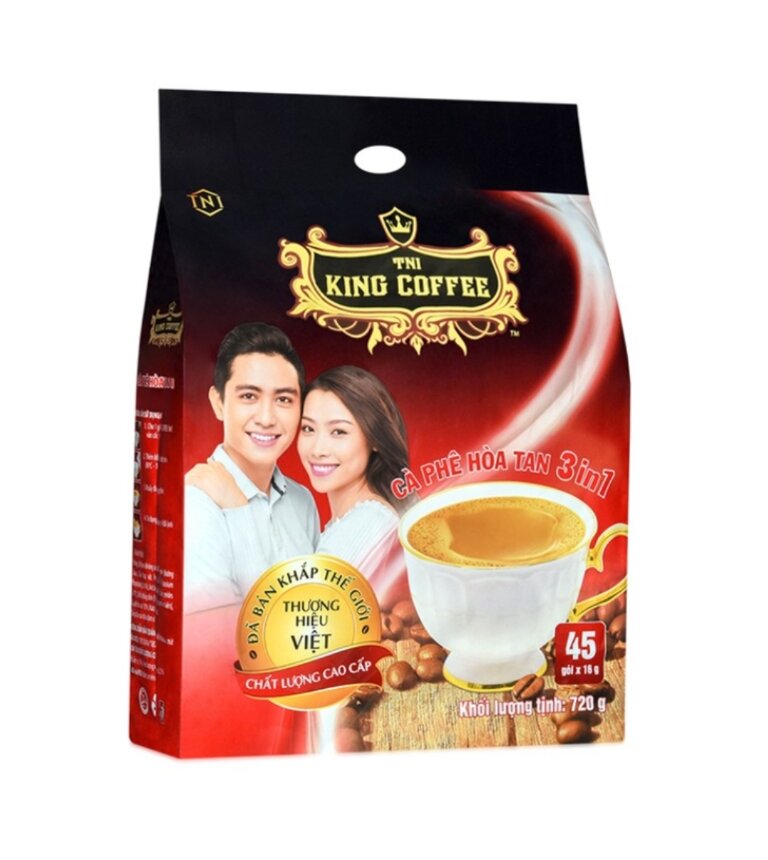 01 BỊCH Cà Phê Hòa Tan 3in1 King Coffee 16gramx 45 gói - Cafe Sữa ngon