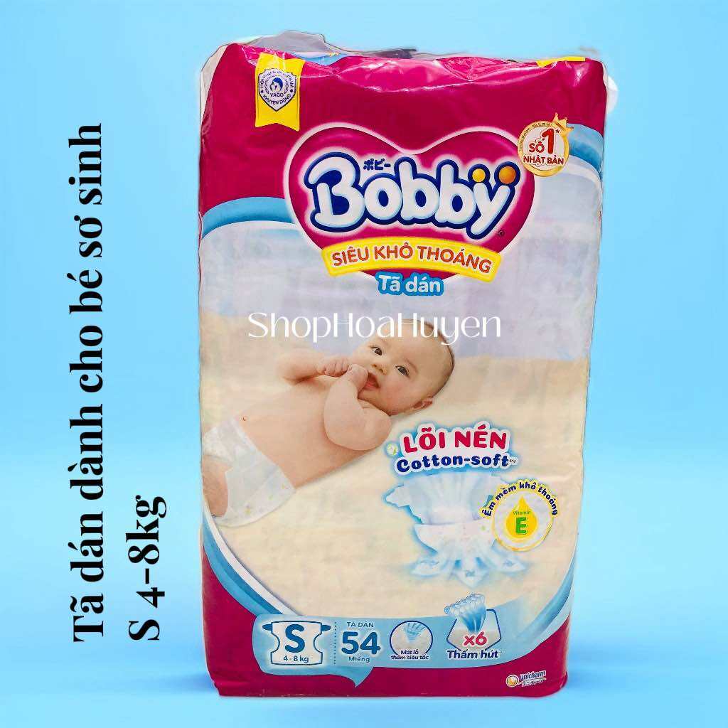 Tã dán bobby cho bé sơ sinh vừa lọt lòng - tã dán sơ sinh bobby S80 Miếng và NB70 Miếng - Tã dán sơ 