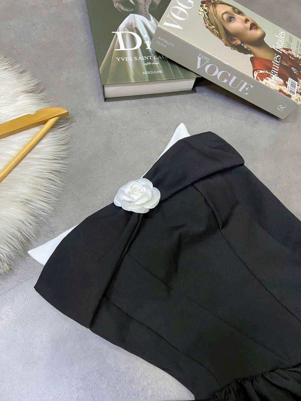 Set đầm xòe đính hoa MPB kèm quần bí