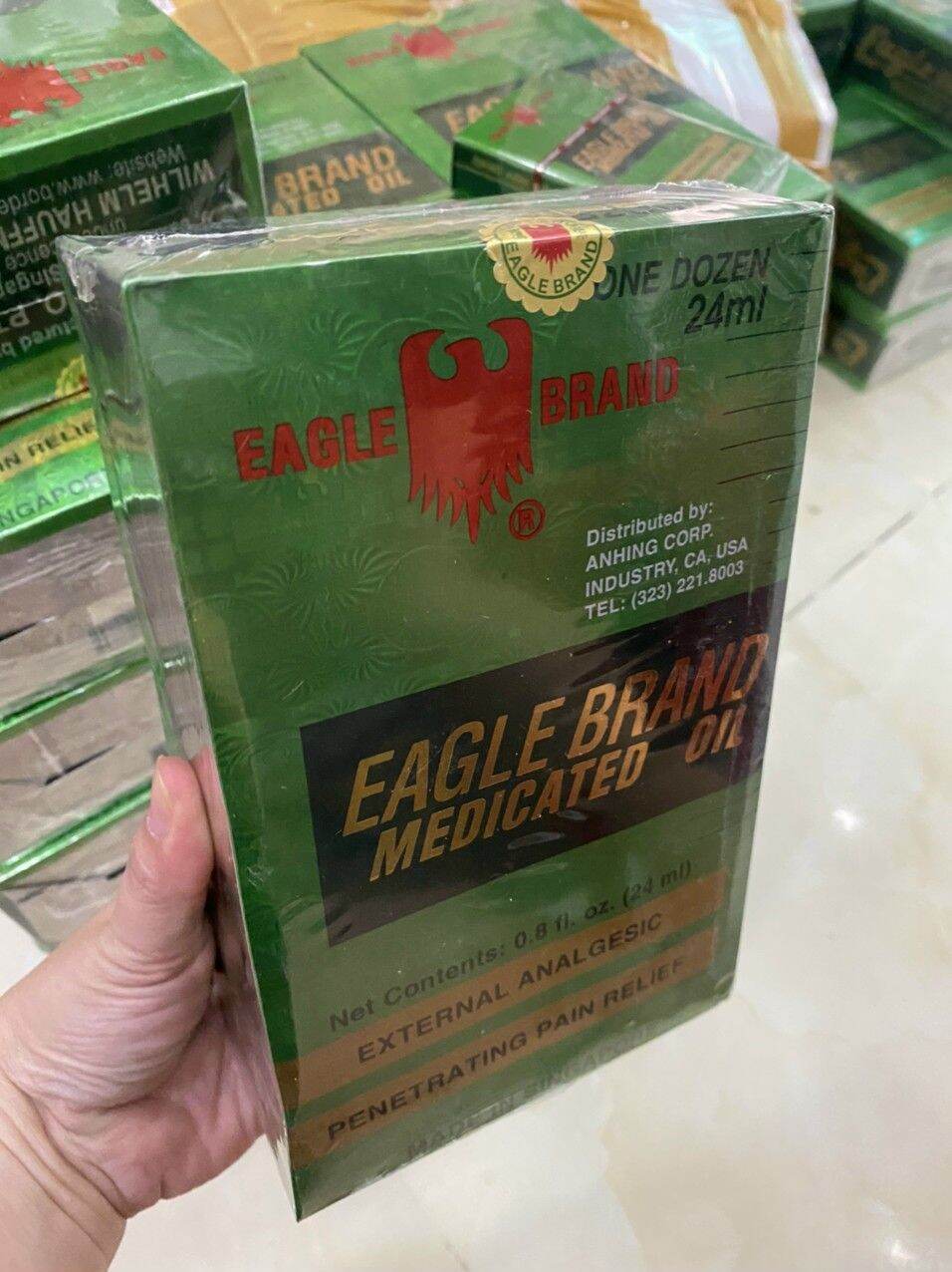 4 CHAI DẦU XANH 2 NẮP SINGAPORE 24ML