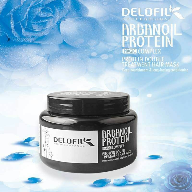 Hấp dầu Delofil Arganoil Protein phục hồi chuyên sâu tóc hư tổn nặng 500ml