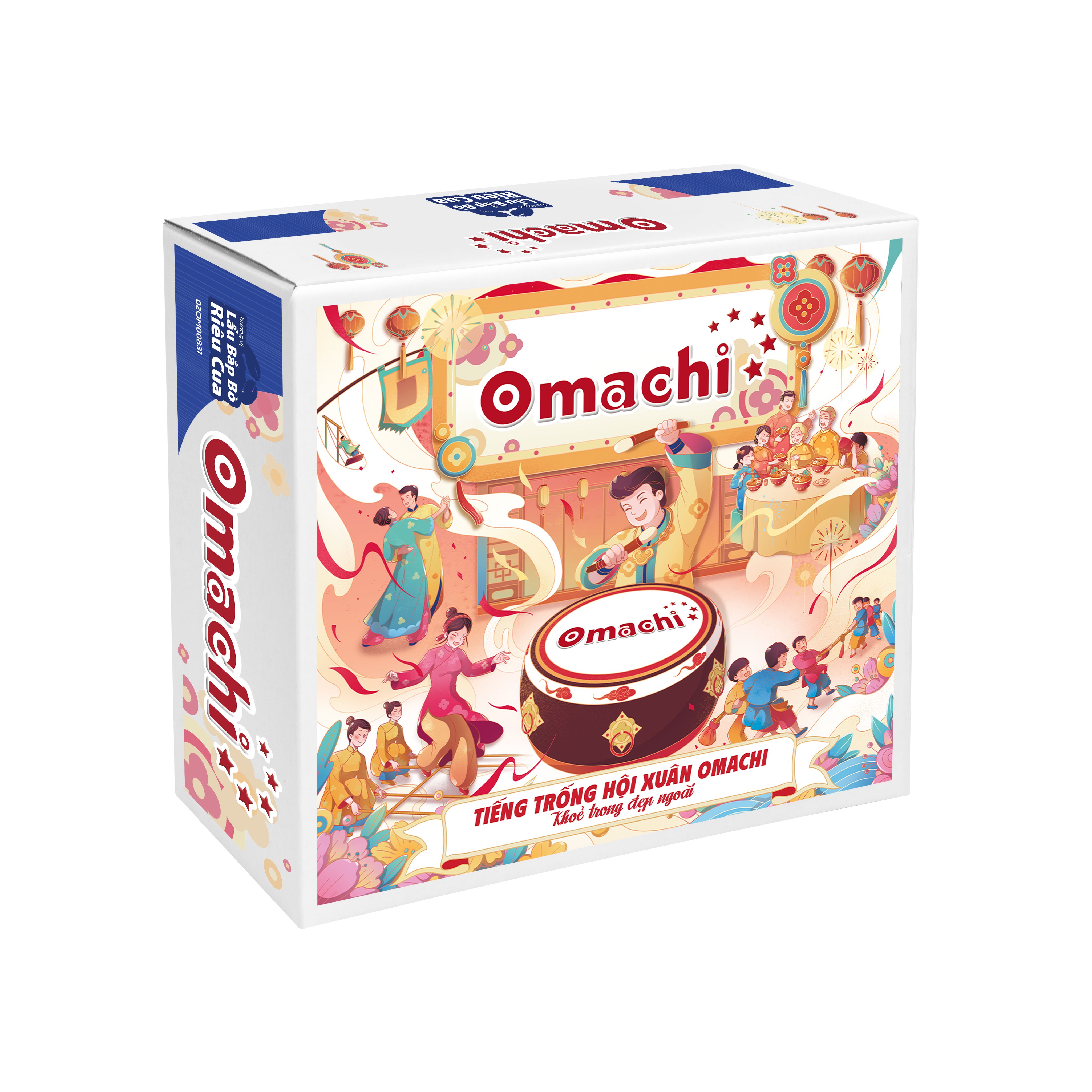 Mì Omachi Hương Vị Lẩu Bắp Bò Riêu Cua Gói 80g - Thùng 30 Gói x 80g