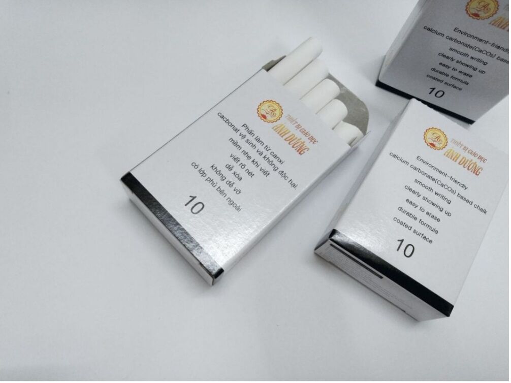 Phấn viết bảng thanh đậm Ánh Dương (Trắng và màu) tròn đều