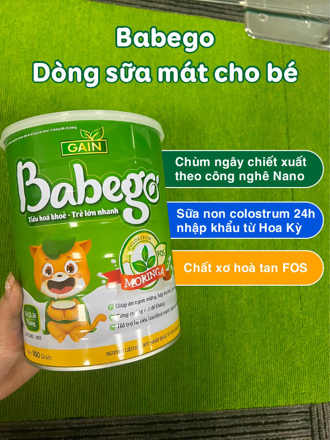 Sữa Babego chùm ngây 400g cho bé từ 12 - 36 tháng, giúp bé ăn ngon, hấp thu tốt, tăng cân đều, phát triển trí não