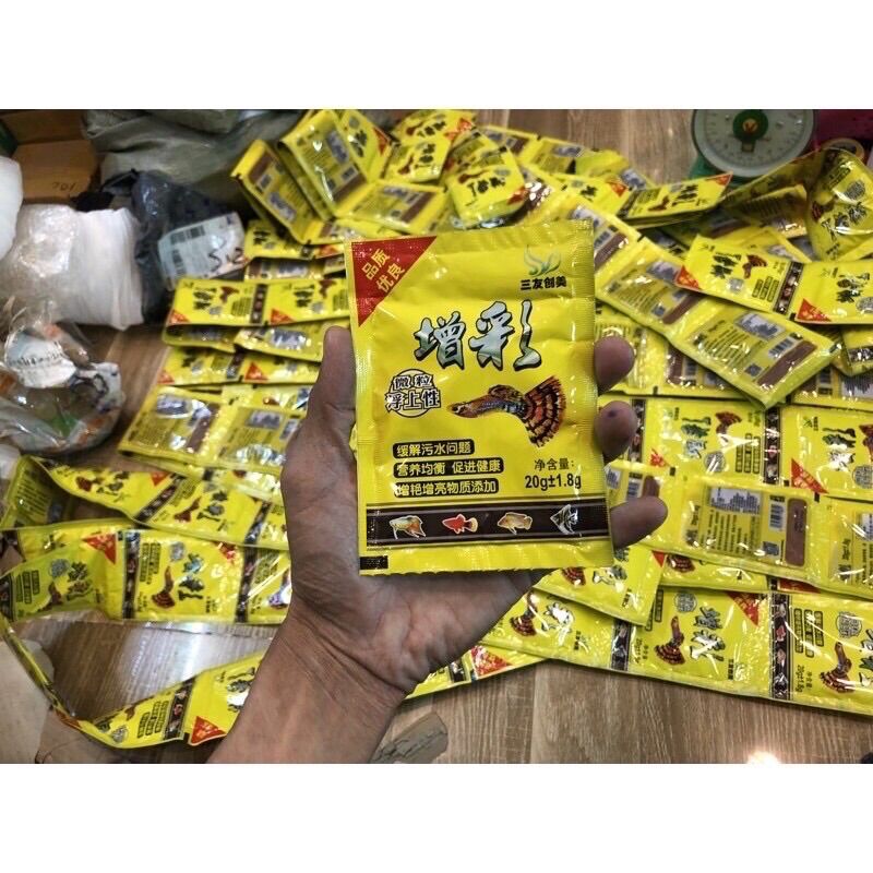 Thức ăn cho cá bảy màu, guppy, betta cá cảnh, cá thủy sinh (gói vàng 20g)