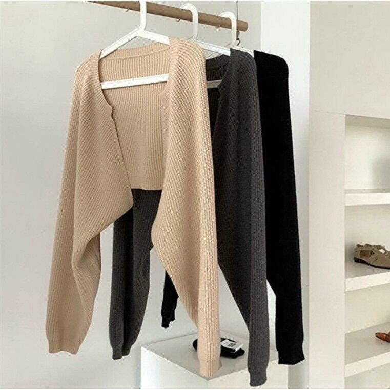 ÁO KHOÁC LEN GÂN TAY PHỒNG ĐỦ MÀU