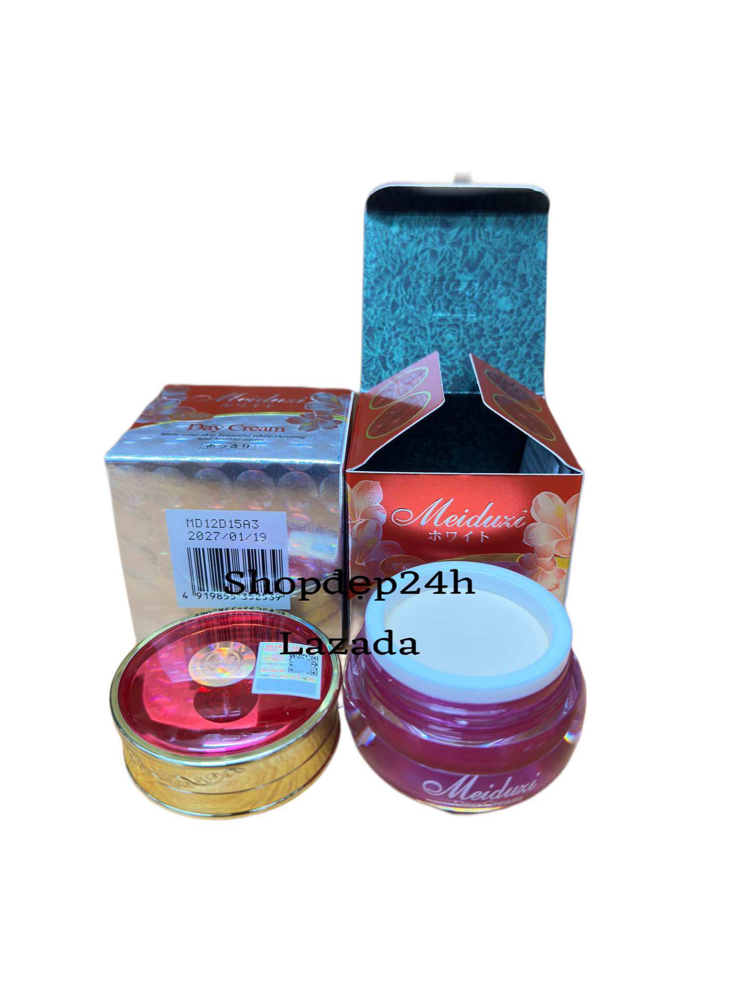 Kem Meiduzi ban ngày màu đỏ Nhật bản tem check BCA