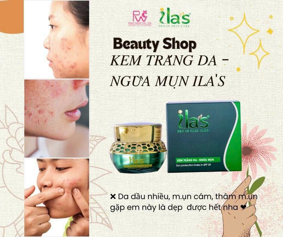 Kem Ilas Giảm Mụn Thâm ,Trắng Da _ Kem ILAS ,20gram