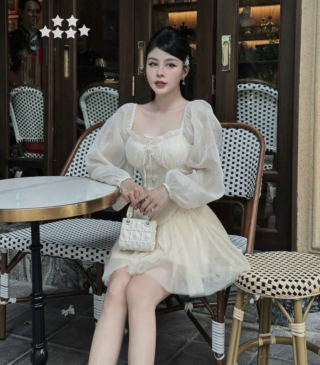 ĐẦM NỮ TAY PHỒNG DÁNG XÒE MK