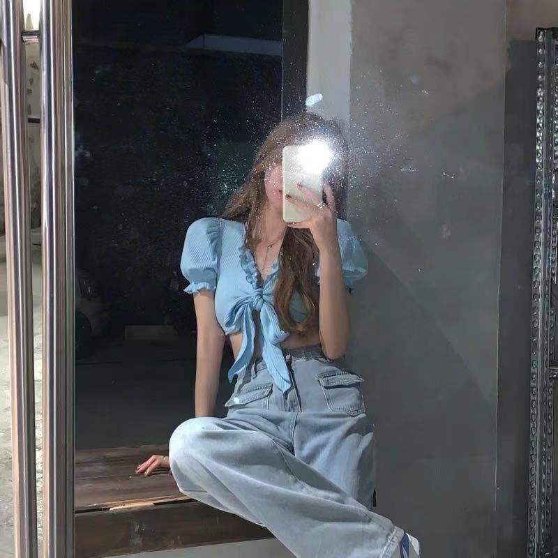 ÁO CROPTOP BÈO CỘT NƠ NGỰC MẶC 2 KIỂU
