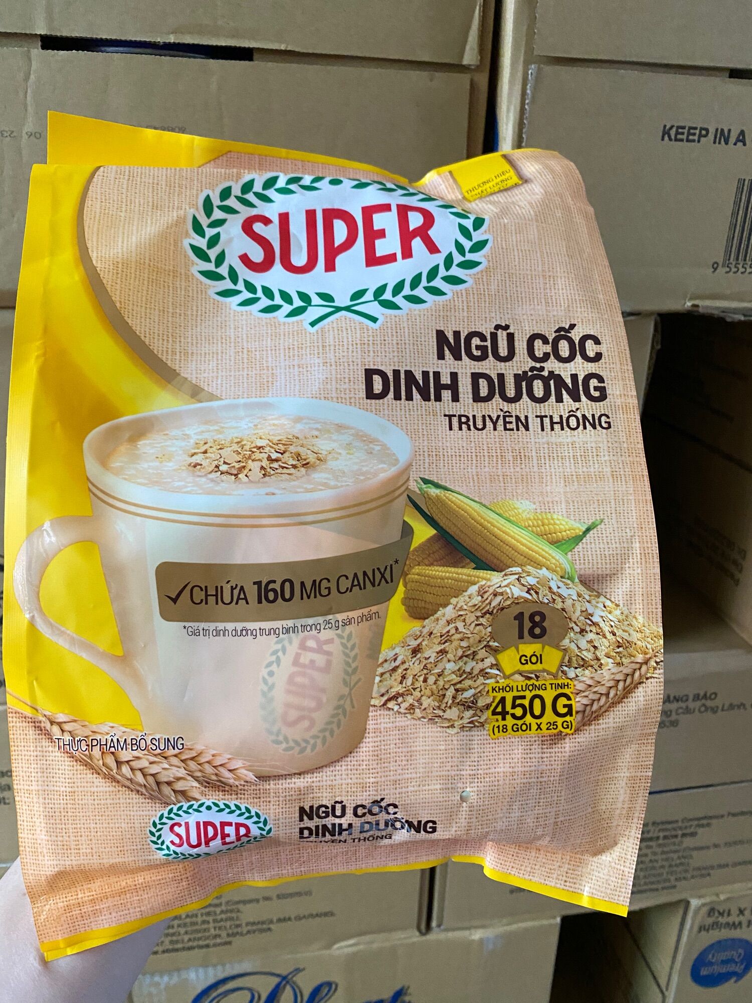 Ngũ Cốc Dinh Dưỡng Super Vị Truyền Thống 450g (18goi x 25g)