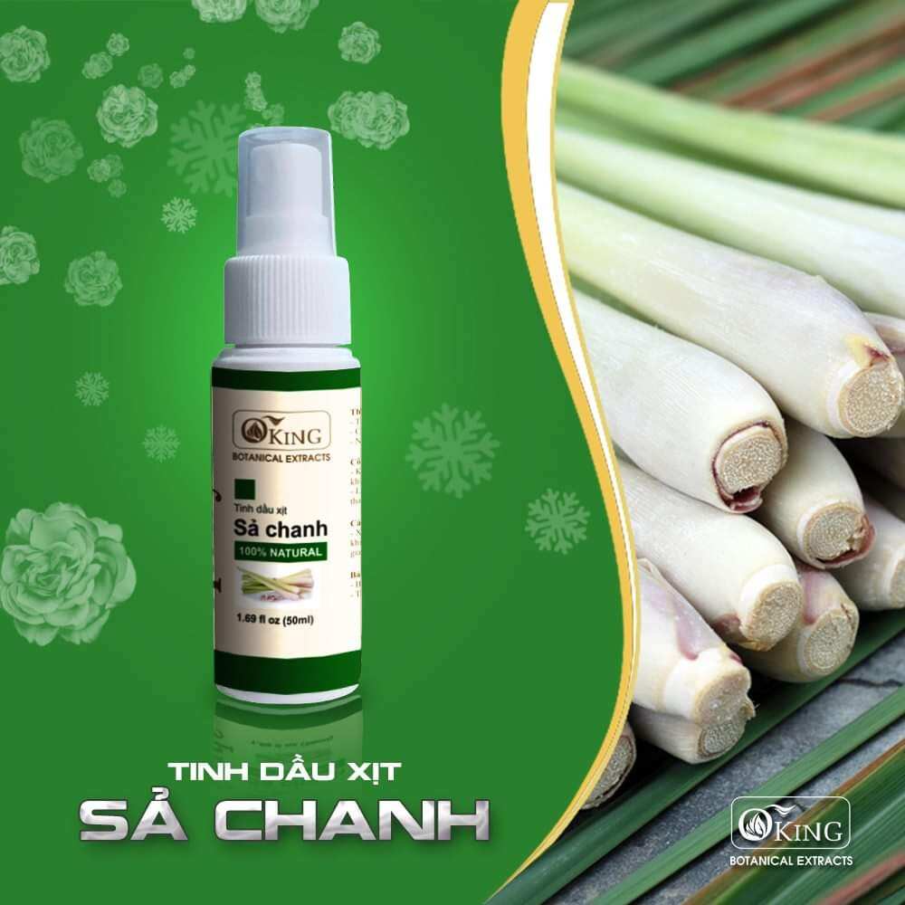 Tinh dầu xịt thơm áo quần và không gian sống cao cấp Oking 30ml hương Sả chanh, bạc hà, cam ngọt, bưởi hồng, hoa hồng, oải hương
