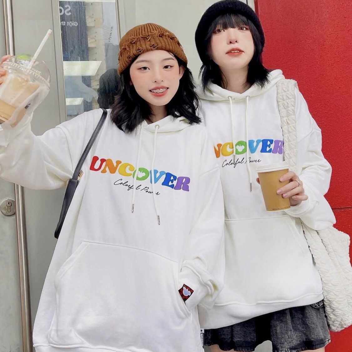 Áo Hoodie Uncover Full Tag Basic COLORFUL POWER Chữ In Nổi Khoác Nỉ - DIONS STORE