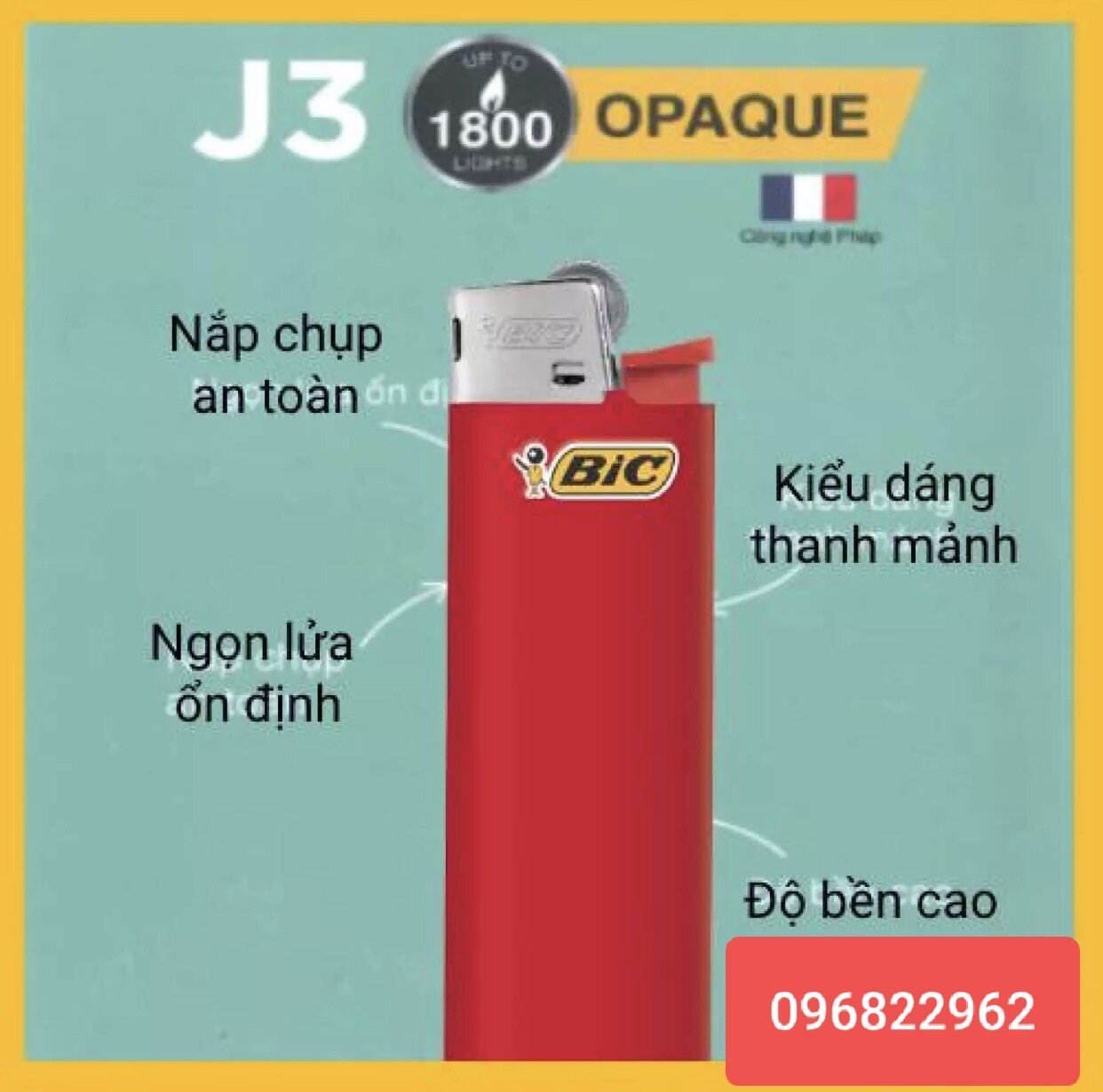 20 cai bật lửa Bic hộp quẹt Bic hàng chính hãng Pháp