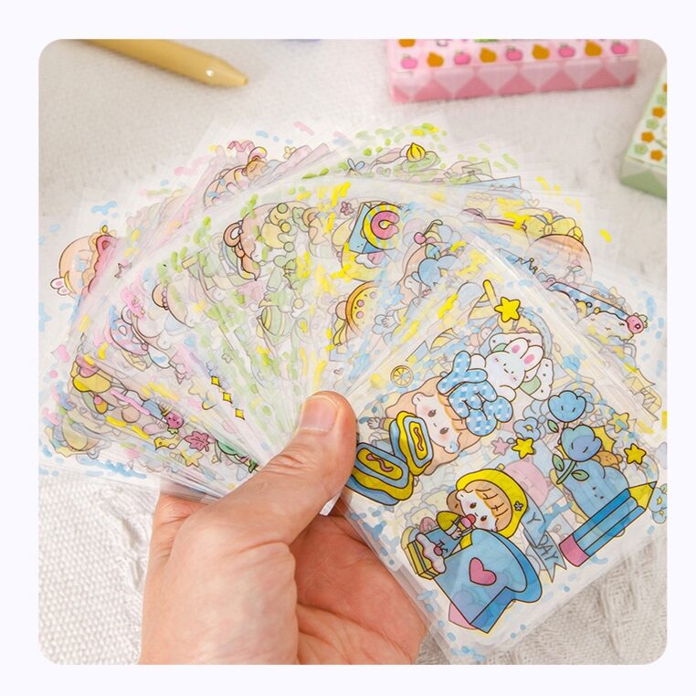 Hộp 100 tấm hình dán sticker 8x8cm