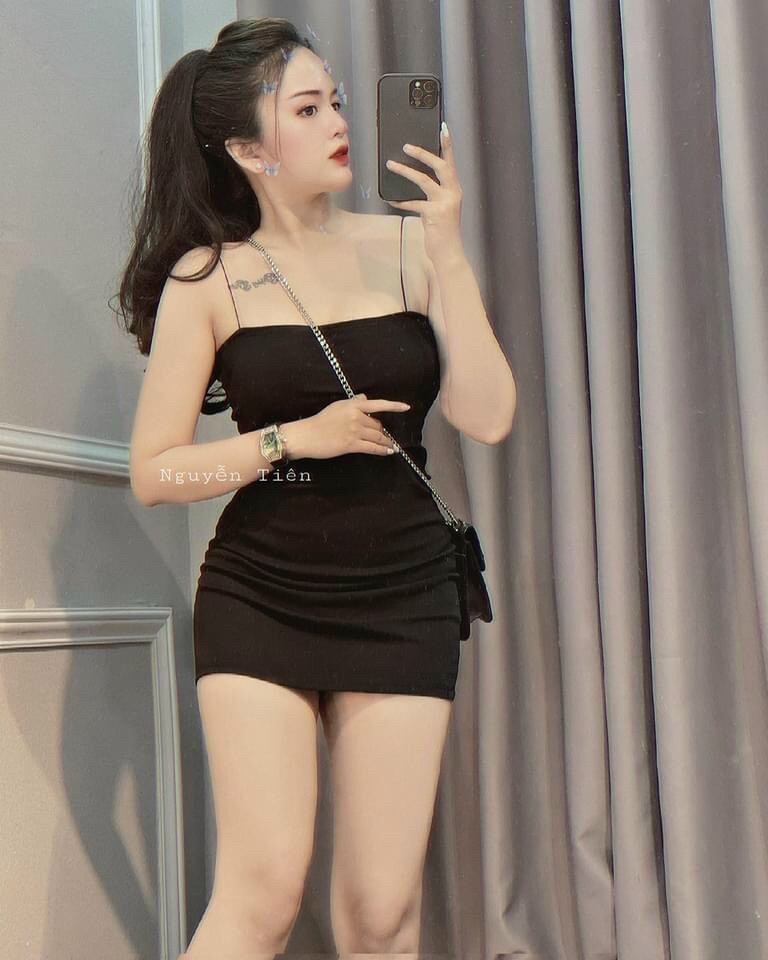 Đầm 2 Dây Bún Ôm Body