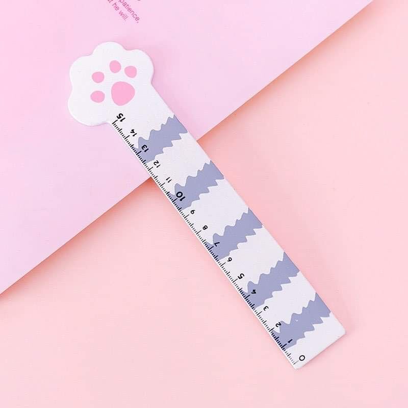 Thước kẻ gỗ chân mèo cute 15cm