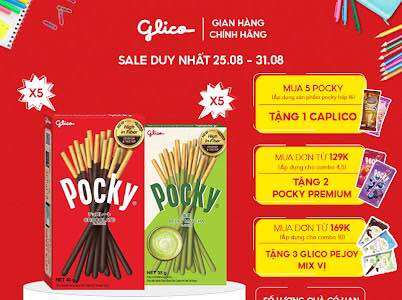 Combo 10 happy set d hộp bánh snack que phủ kem glico pocky happy set d