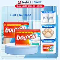 Giấy Làm Mềm Vải Thơm Quần Áo BOUNCE Nhập Khẩu Mỹ Thơm Quần Áo Hương Fresh Linen Hộp 120 Tờ/ 80 Tờ