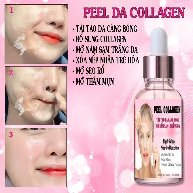 Peel tái tạo bong lột hết nám sạm trắng da collagen