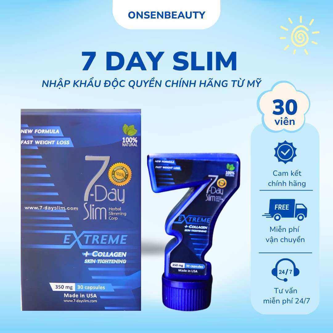   VIP GIẢM MẠNH  Giảm cân 7 DAY SLIM dành cho cơ địa chai lỳ mỡ rắn dùng nhiều loại không giảm  5-10kg  