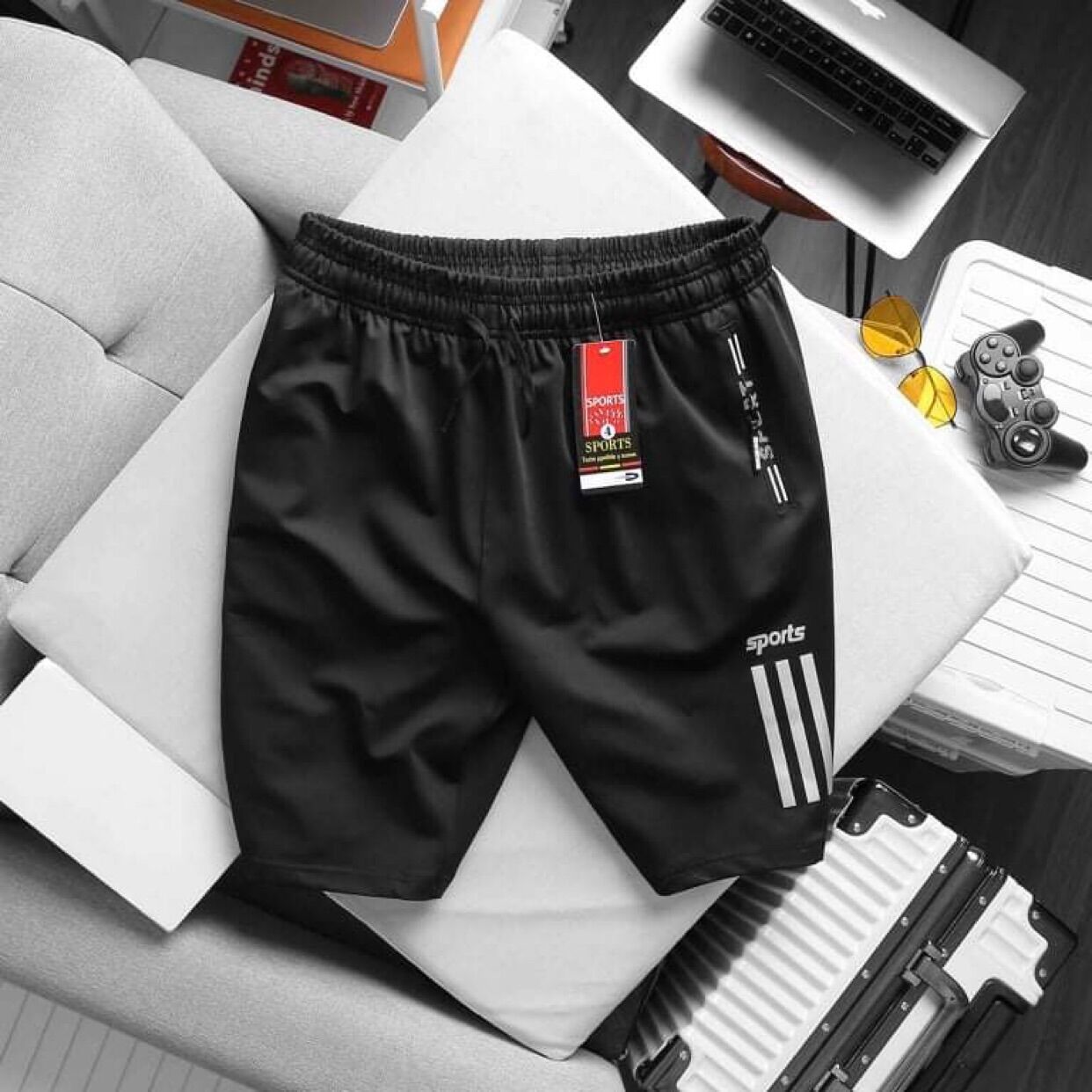 Quần short thun nam viền chân big size
