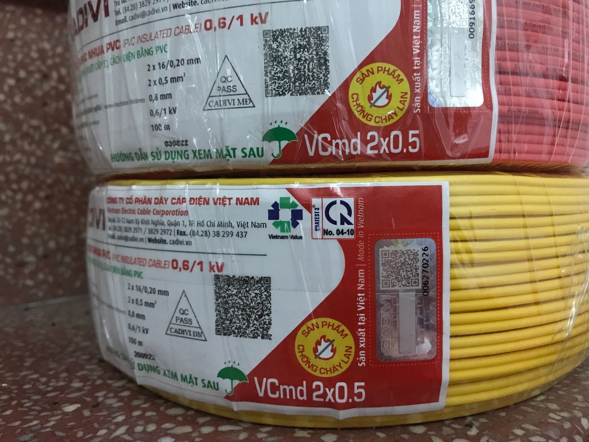 Dây điện Cadivi đôi mềm 2x0.5 (vcmd2x16) Cuộn 100m