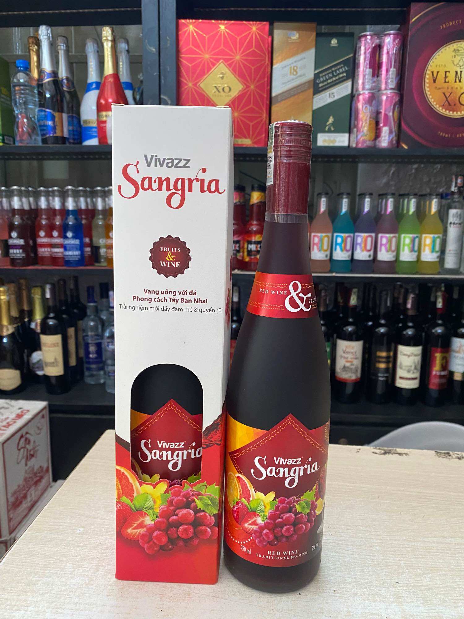 Nước trái cây lên men vivazz sangria 7% 750ml- nho đỏ