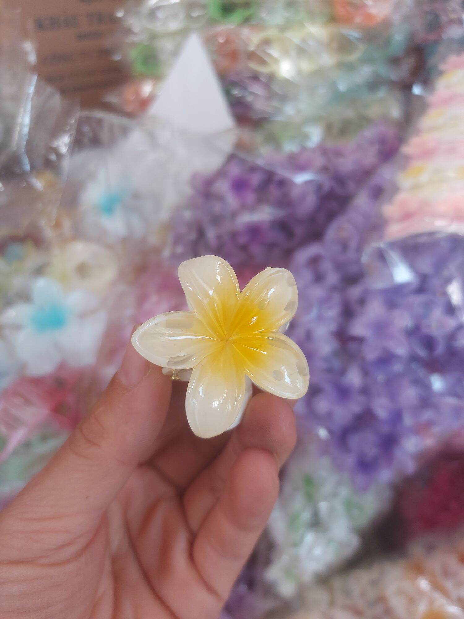 kẹp tóc càng cua hoa sứ 4cm mini