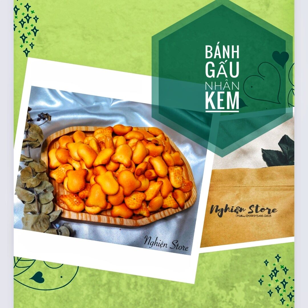 Bánh gấu nhân kem 500gr