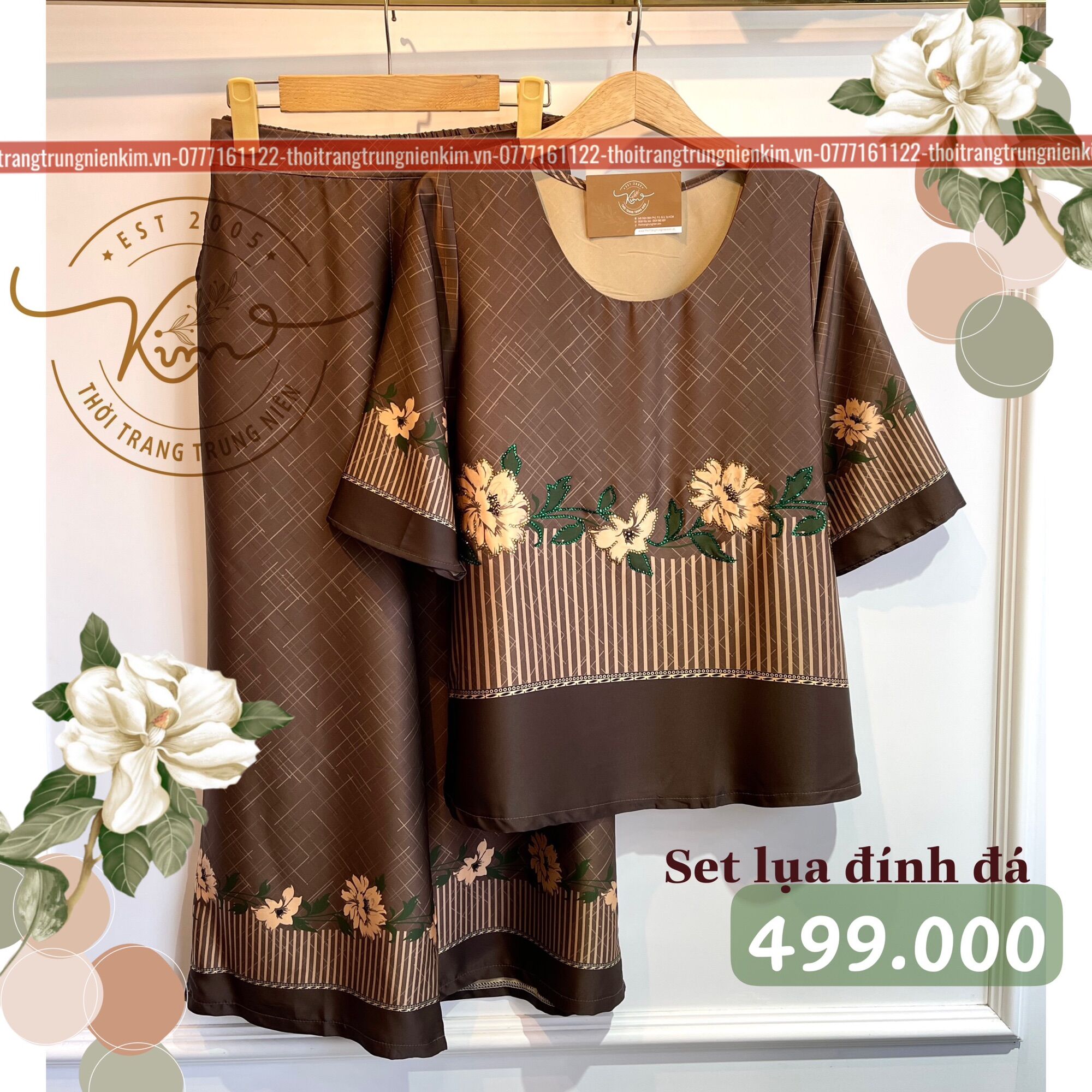 Set lụa đính đá xinh xắn