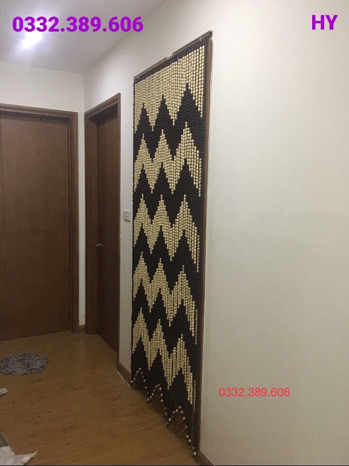 Mành hạt gỗ Bồ Đề; Mành treo phòng thờ! (Mẫu sóng và mẫu trơn).