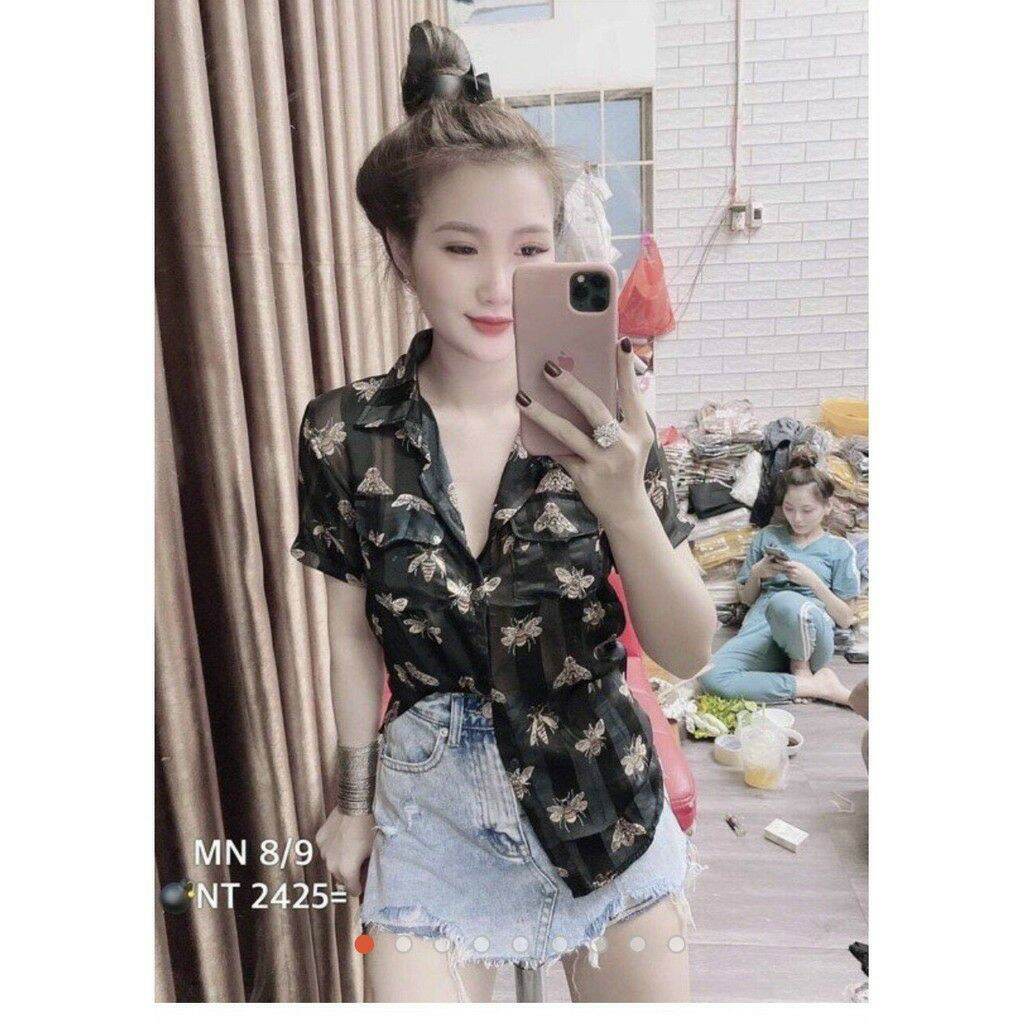 ÁO SƠ MI LỤA CON ONG