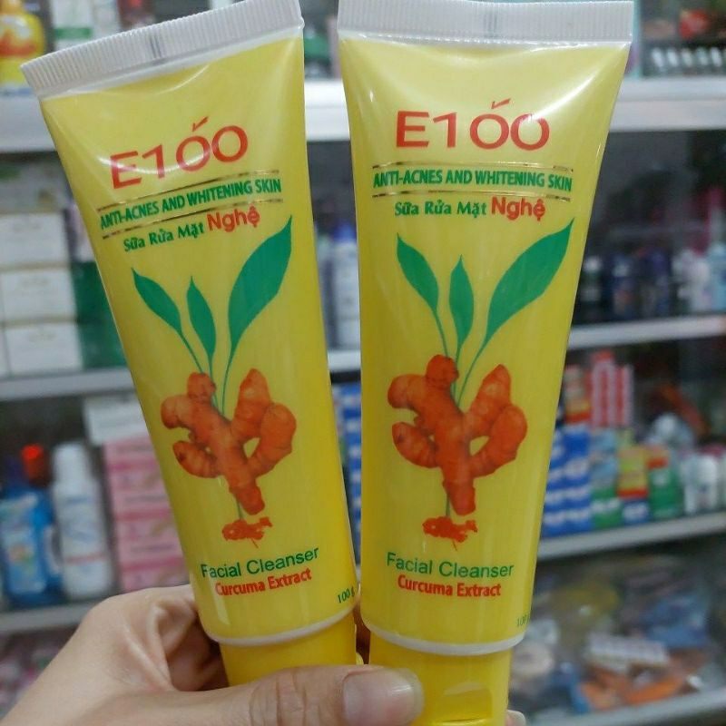 Sữa rửa mặt tinh chất nghệ e100