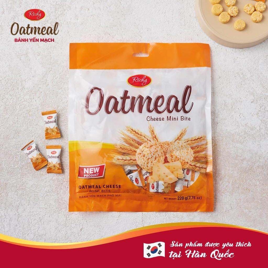 TÚI 220G BÁNH YẾN MẠCH MINI VỊ PHÔ MAI OATMEAL HÀN QUỐC RICHY