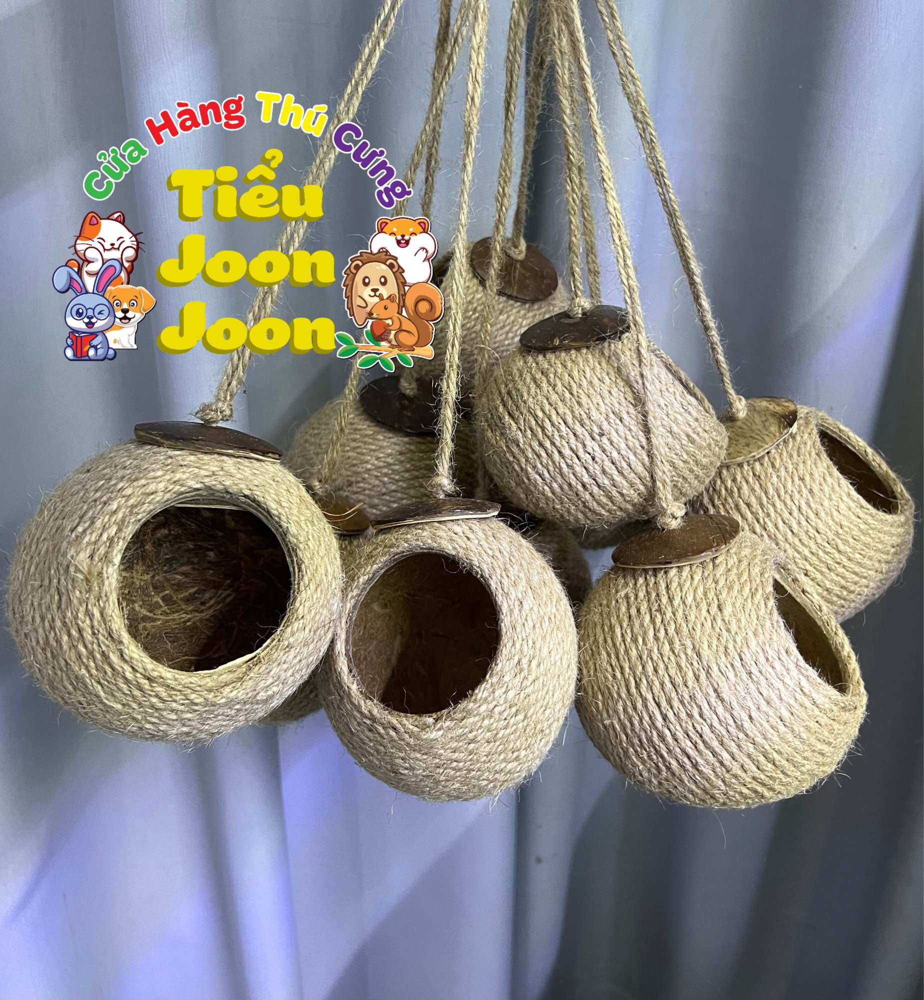 Tổ ngủ gáo dừa cho Hamster, sóc, chim cảnh