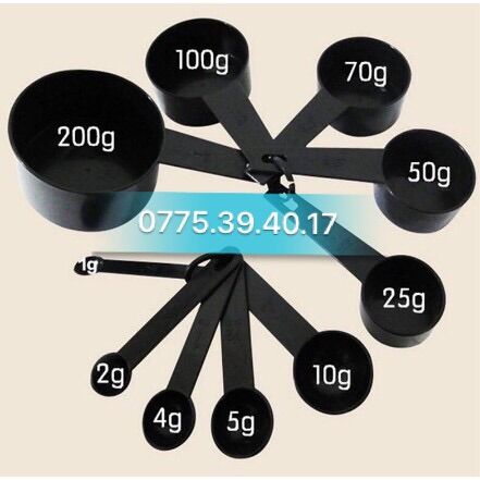 Hcm - set bộ 10 muỗng đong đủ cỡ