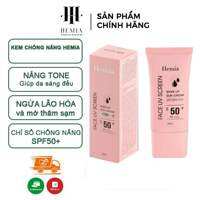 [CHÍNH HÃNG] Kem chống nắng Hemia Hàn Quốc chính hãng bảo vệ da lên đến 8H dưỡng ẩm nâng tone da thay thế kem trang điểm 50ml