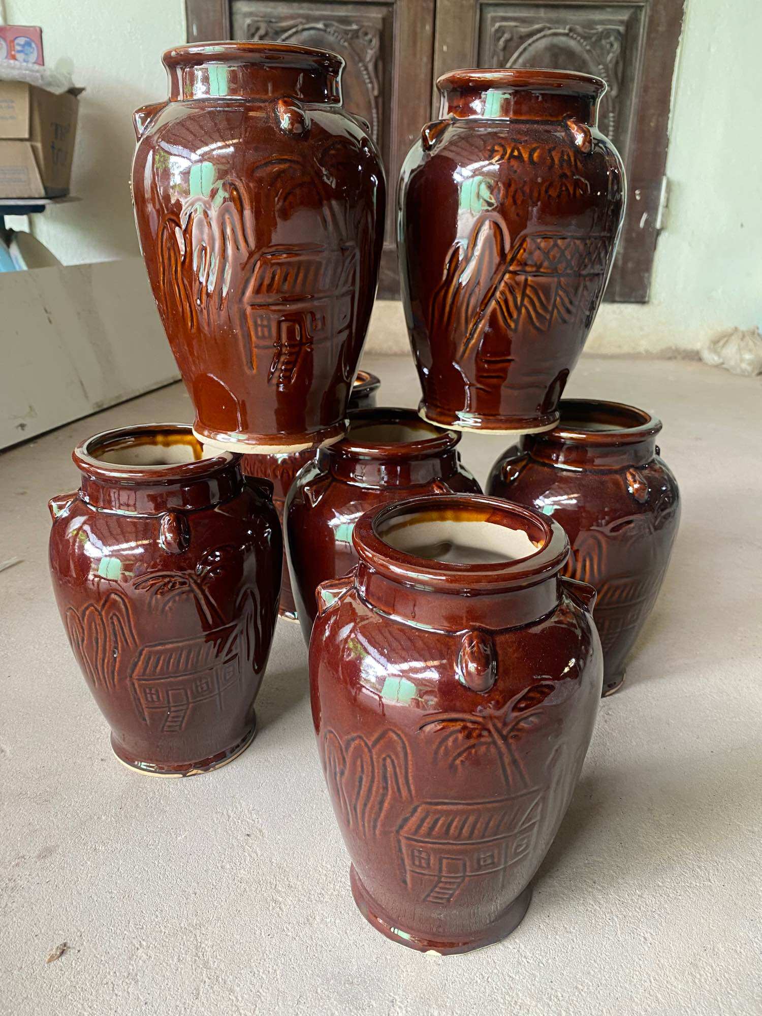 Chum rượu cần 2.5 lít (chum sành men nâu)