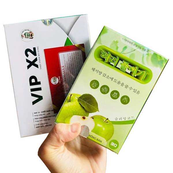  Giảm Cân Tiến Hạnh Vip X2 dành cho cơ địa mỡ rắn khó giảm -Hộp 30viên kèm khoá cân 