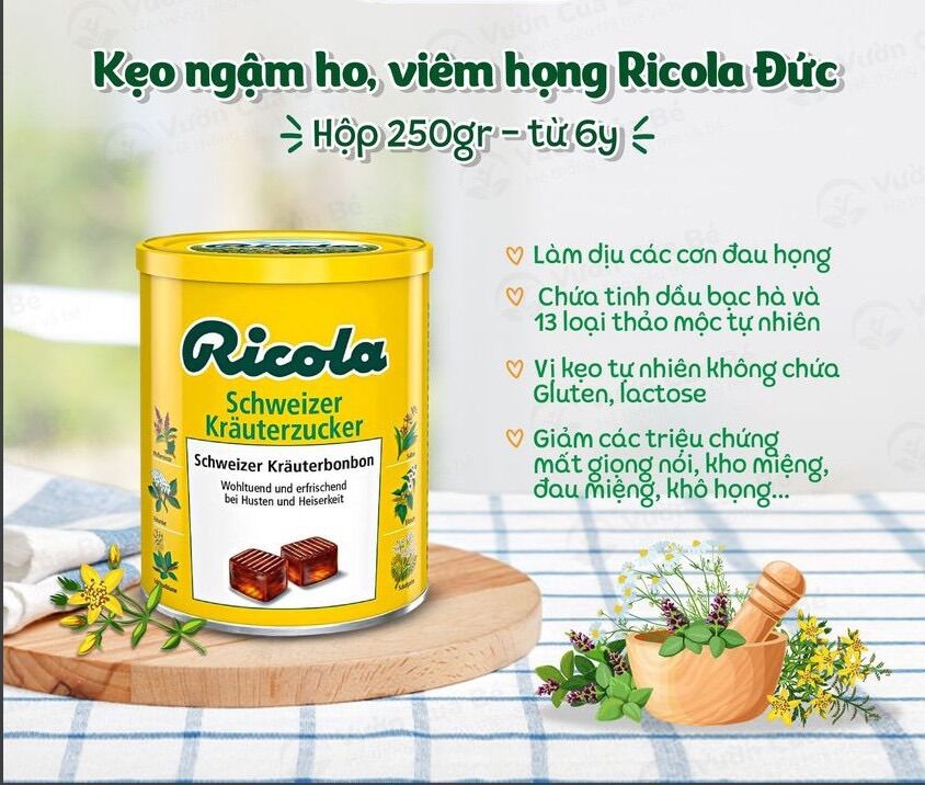 Kẹo ngậm Ricola thảo dược 250g Đức