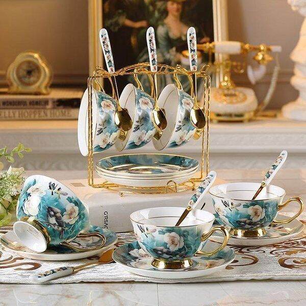 Bộ ấm trà gốm sứ vân hoa cực đẹp, sang trọng