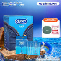 [ĐỘC QUYỀN] Combo 1 hộp  Bao cao su Durex Jeans 52.5mm 30 bao & 1 Gel bôi trơn Durex play classic Hộp 3 gói x 5ml