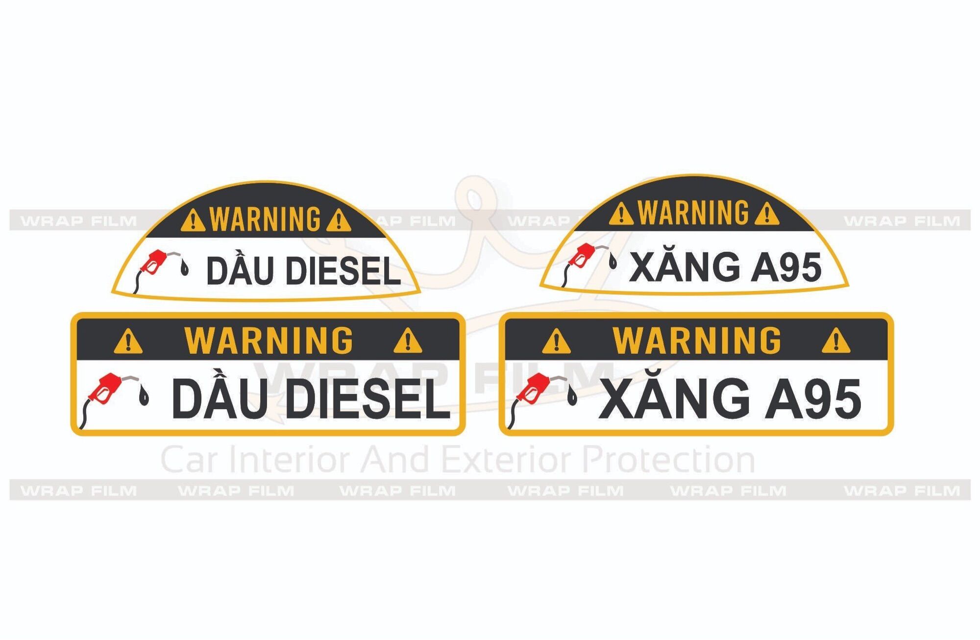 Bộ dán cảnh báo an toàn trang trí nắp bình đổ dầu diesel xăng - MixASale